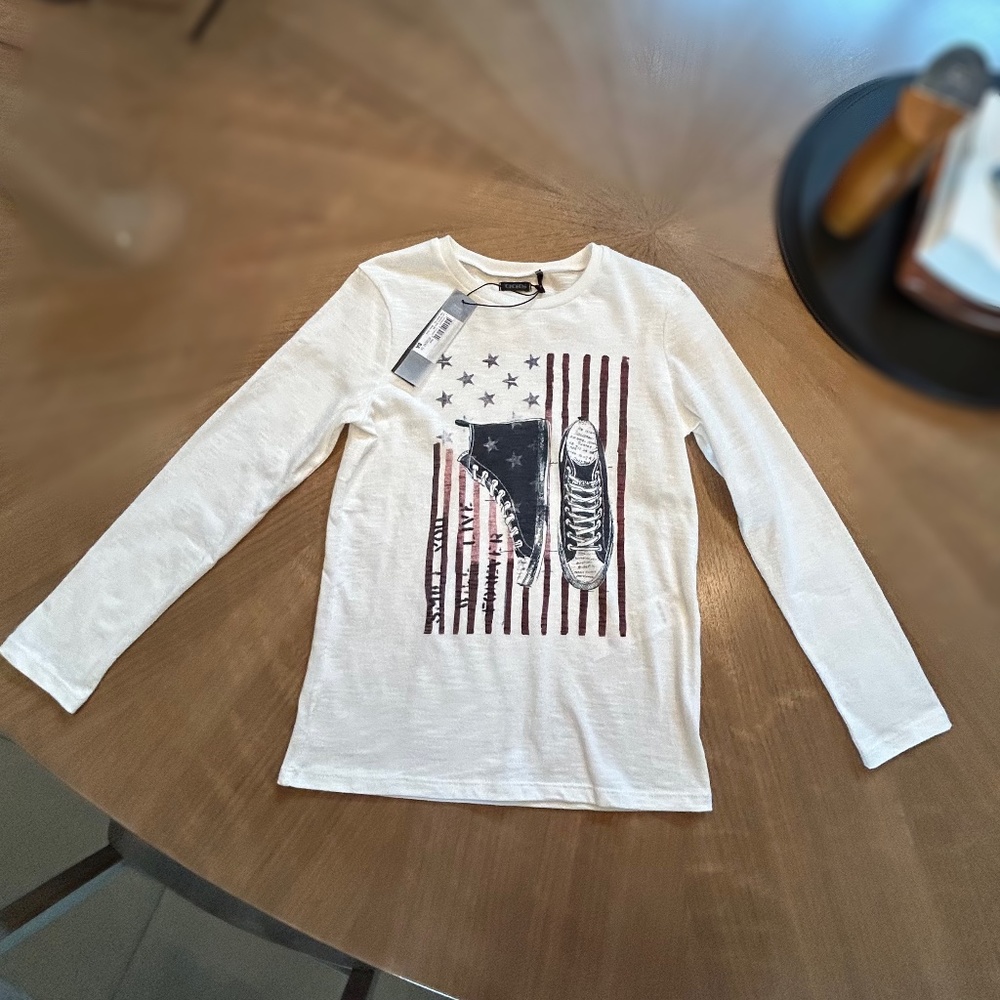 IKKS youth white long sleeve shirt